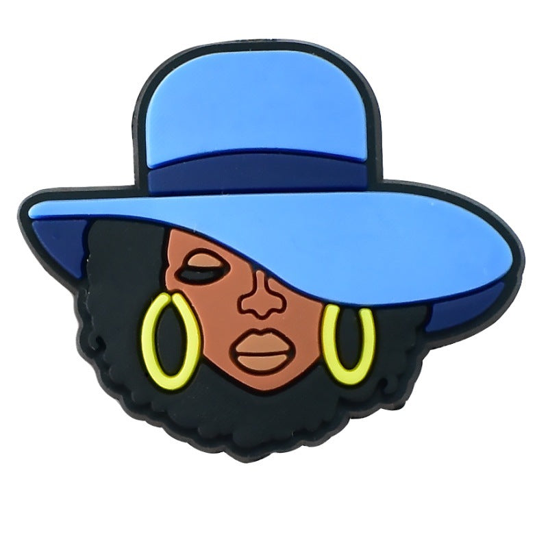 Wholesale  Random 100pcs  Black Girl Cartoon Ballpoint Pen Handmade Beads